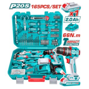 Kit Taladro Inalámbrico 1/2" + 165 piezas TOTAL